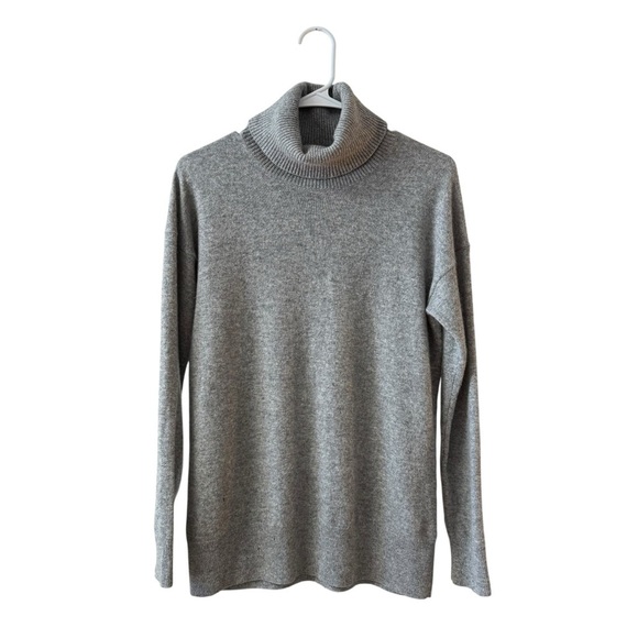 Everlane 100% Cashmere Turtleneck Sweater Size XS Gray Neutral Work Winter HOLES - Picture 1 of 10